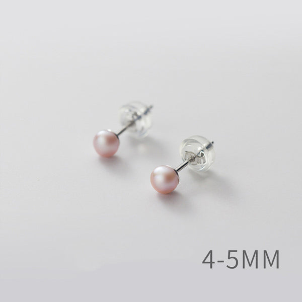 Sterling Silver Pearl Stud Earrings