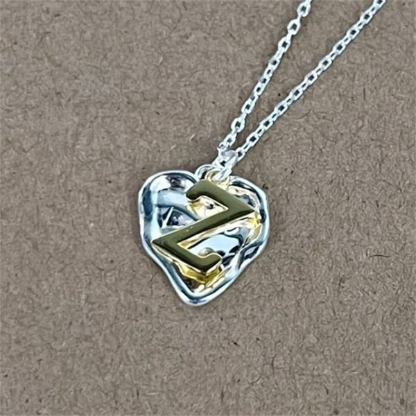 Initial Letter Heart Necklace