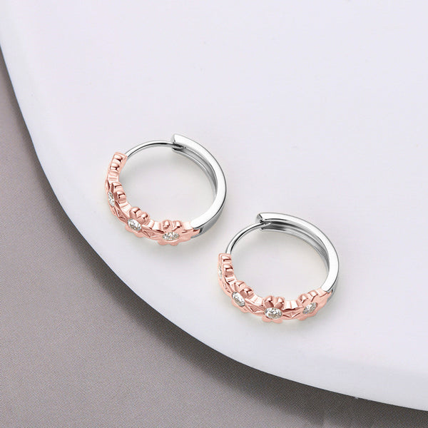 Moissanite Daisy Hoop Wedding Earrings