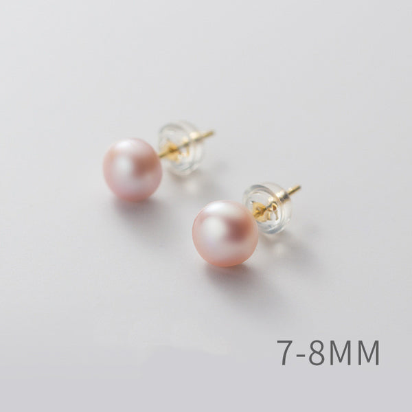 Sterling Silver Pearl Stud Earrings