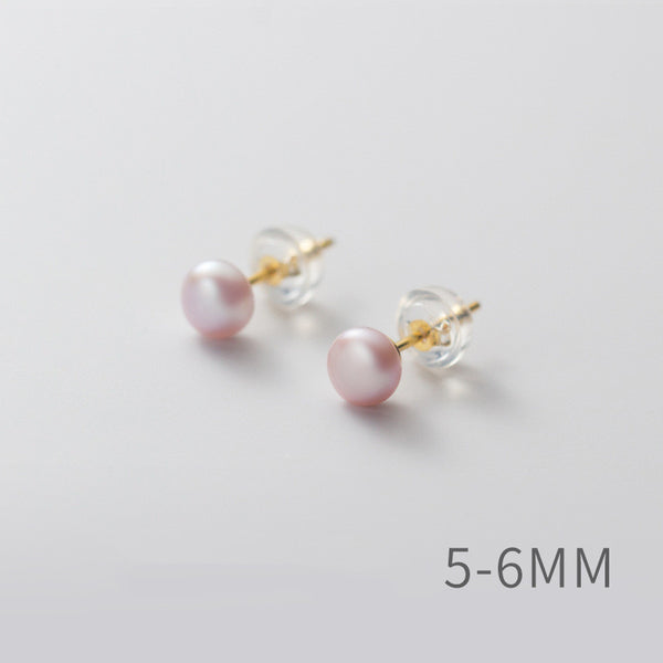 Sterling Silver Pearl Stud Earrings