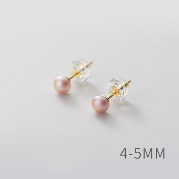 Sterling Silver Pearl Stud Earrings