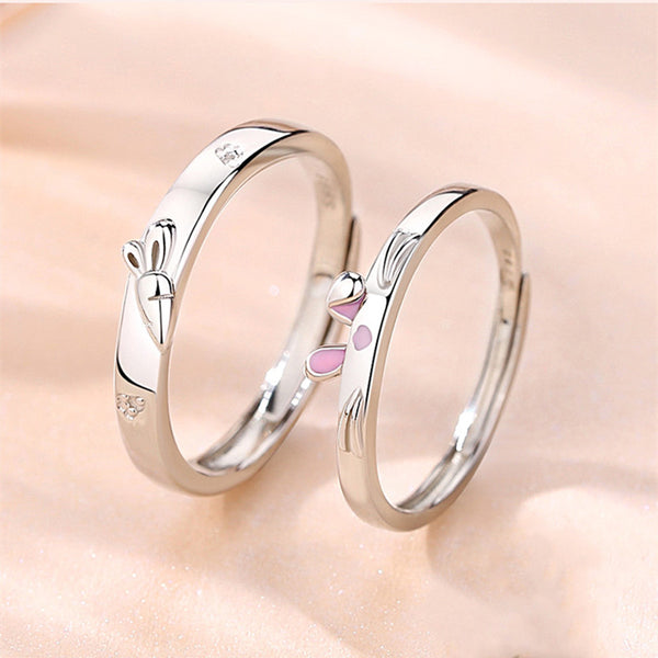 Cute Carrot Bunny Couple Ring