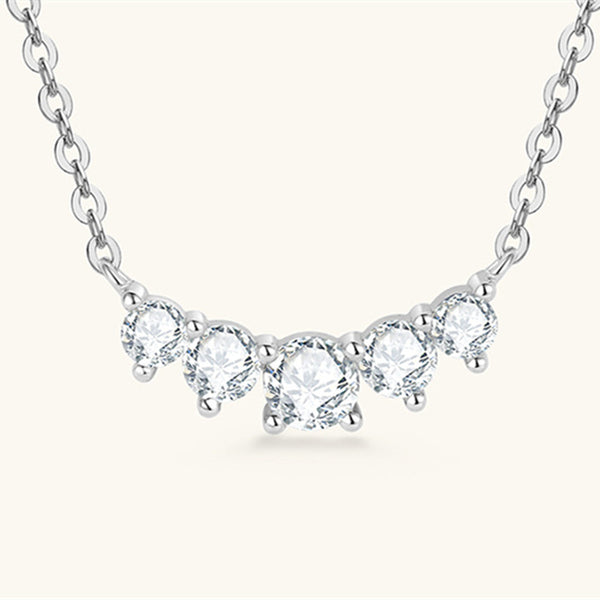 Five Stone Moissanite Smile Necklace