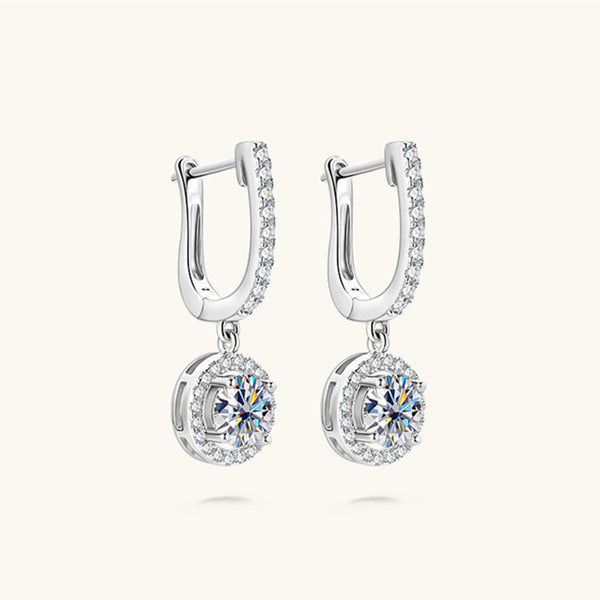 Moissanite Latch Back Wedding Earrings