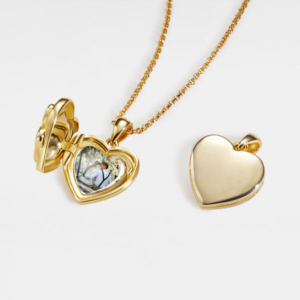 Heart Paw Photo Locket Necklace