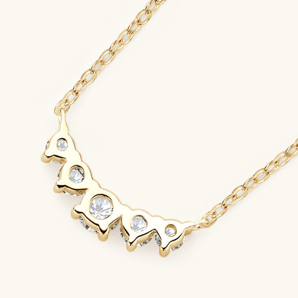 Five Stone Moissanite Smile Necklace