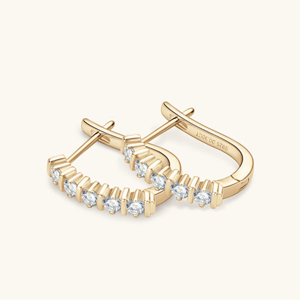 U-Shaped Moissanite Hoop Earrings