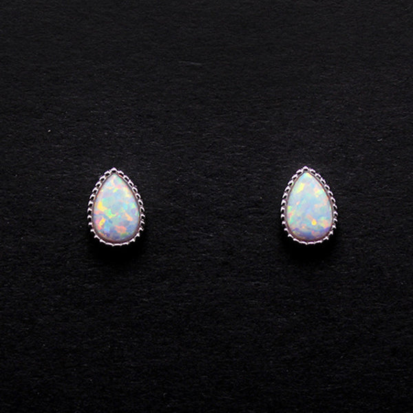 Opal Teardrop Stud Earrings