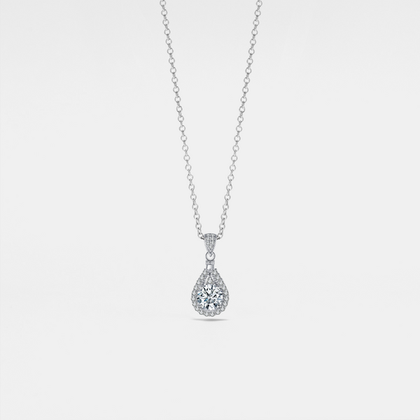 Moissanite Teardrop Wedding Necklace