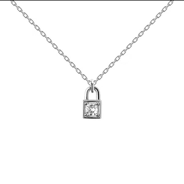 Dainty Lock Pendant Necklace