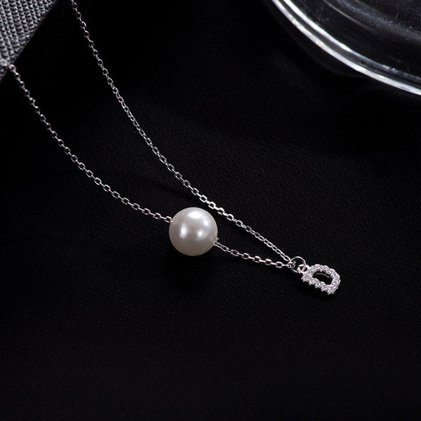 Custom Initial Letter Shell Pearl Necklace