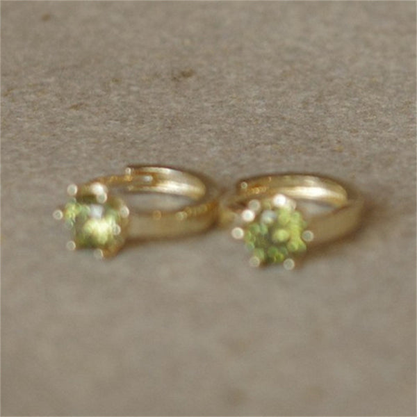 Delicate Peridot Gemstone Hoop Earrings