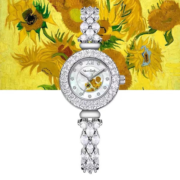 Sunflowers 20 mm Round Bracelet Watch