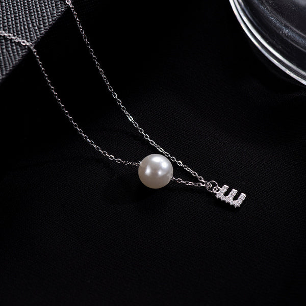 Custom Initial Letter Shell Pearl Necklace