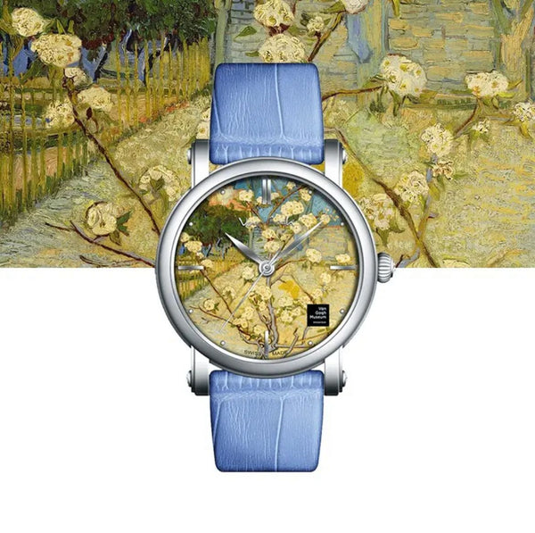 Pear Tree 36 mm Round Leather Watch