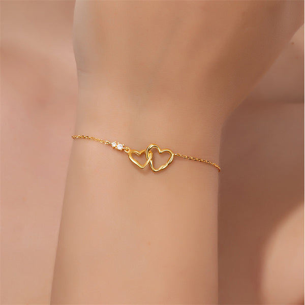 Tiny Interlocking Heart Bracelet