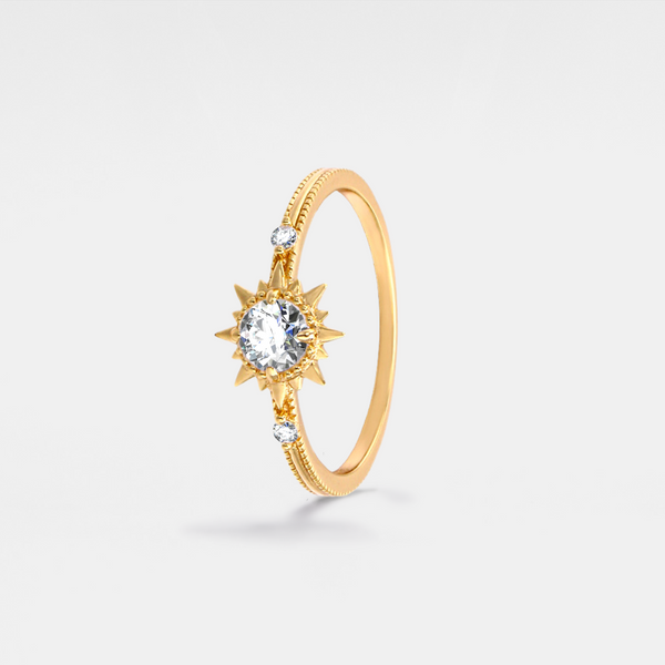 Dainty Gold Sun Band Ring