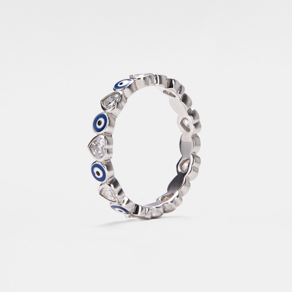 Evil Eye Heart Eternity Ring