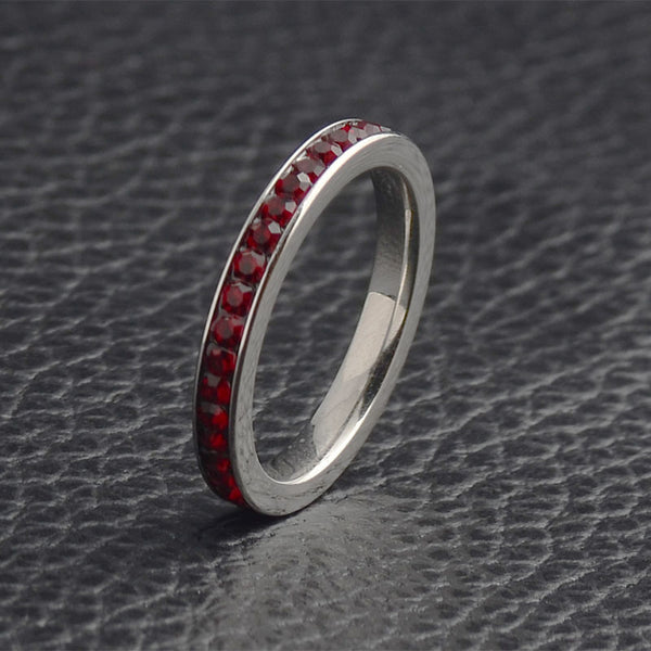 Custom Birthstone Pave Stacking Ring