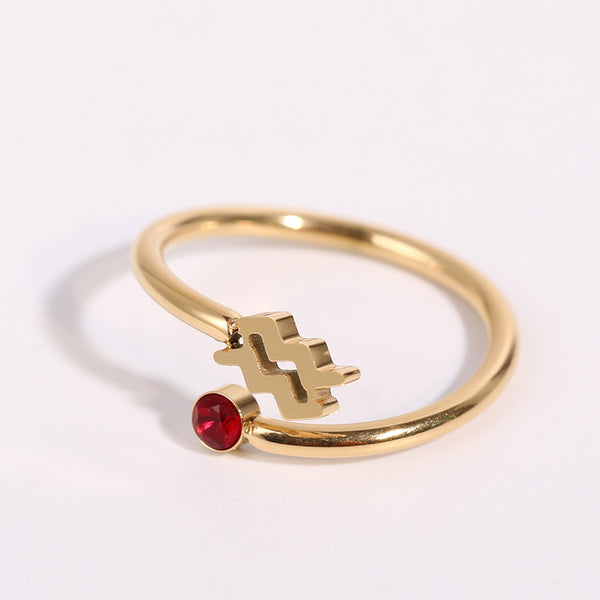 Zodiac Sign Birthstone Ring