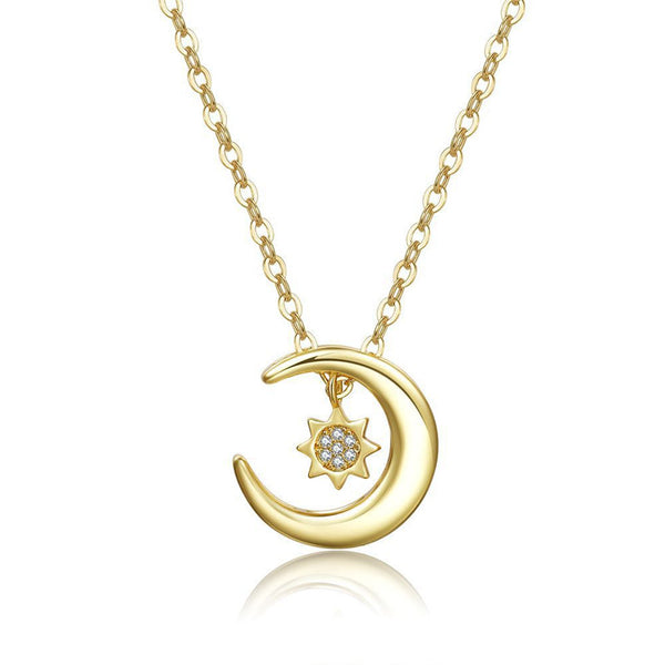 Sun Moon Matching Couple Necklace