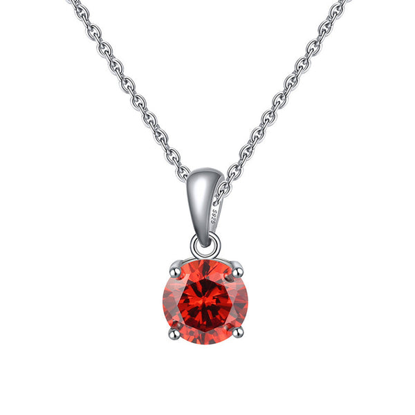 Four-Prong Birthstone Pendant Necklace