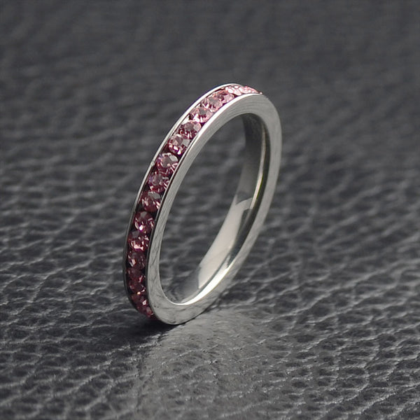 Custom Birthstone Pave Stacking Ring