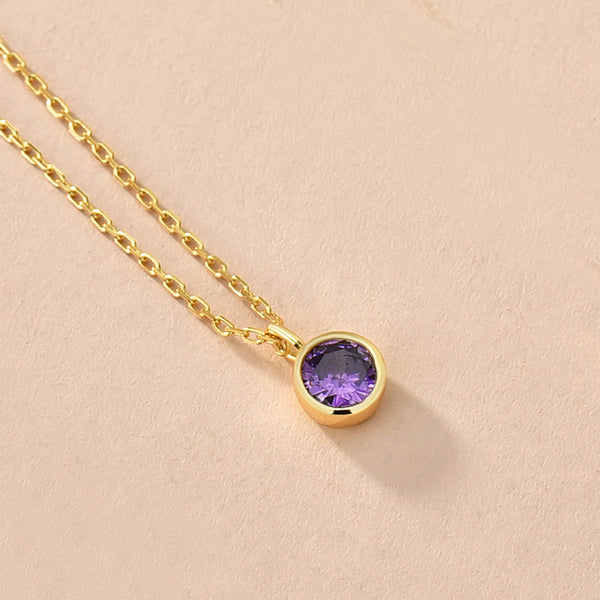 Single Birthstone Pendant Necklace