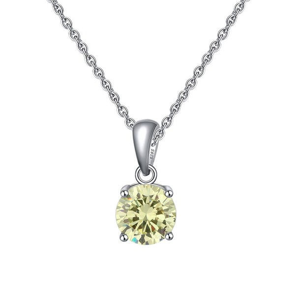 Four-Prong Birthstone Pendant Necklace