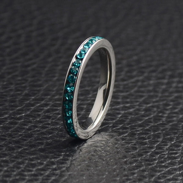 Custom Birthstone Pave Stacking Ring