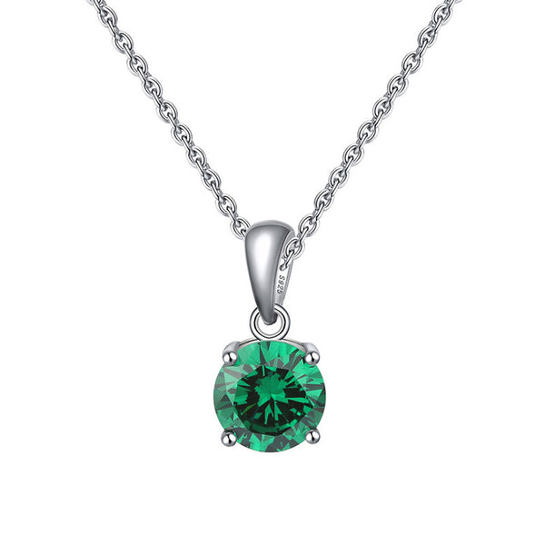 Four-Prong Birthstone Pendant Necklace