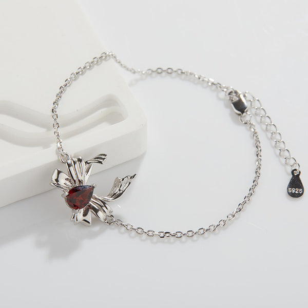 Crystal Stone Bowknot Charm Bracelet