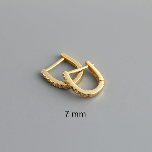 U-Shaped Pave Hoop Earrings