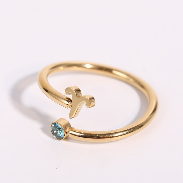 Zodiac Sign Birthstone Ring