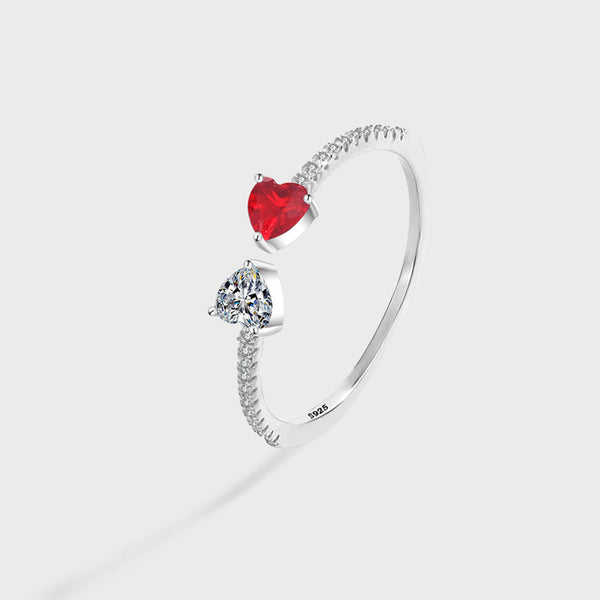 Double Heart Stacking Pave Ring