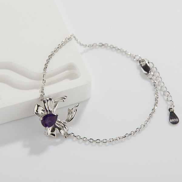 Crystal Stone Bowknot Charm Bracelet