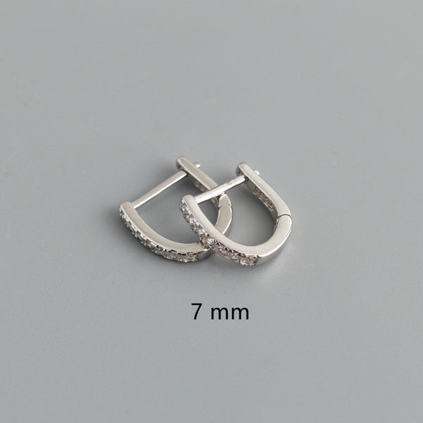 U-Shaped Pave Hoop Earrings