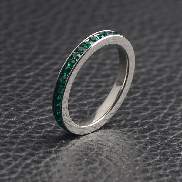 Custom Birthstone Pave Stacking Ring