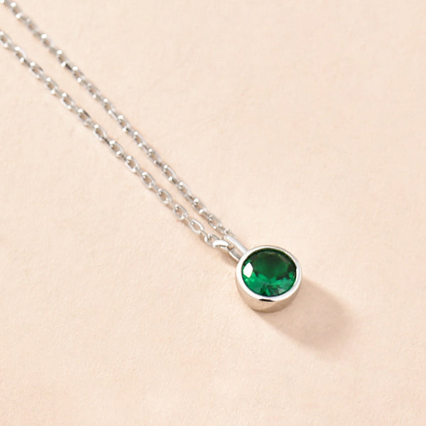 Single Birthstone Pendant Necklace