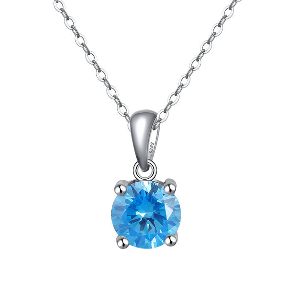 Four-Prong Birthstone Pendant Necklace