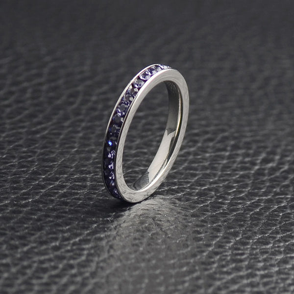 Custom Birthstone Pave Stacking Ring