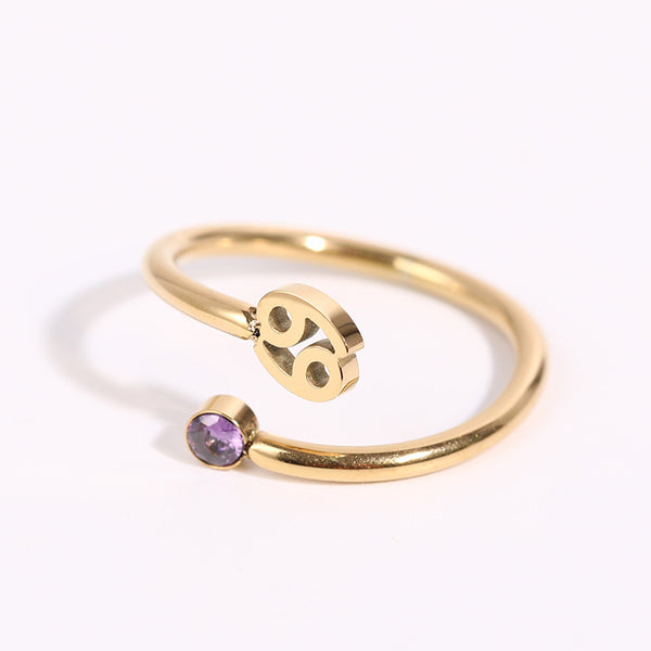 Zodiac Sign Birthstone Ring