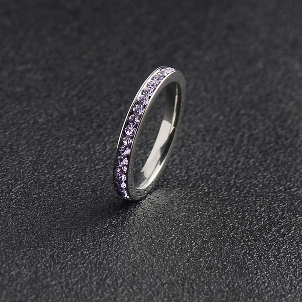 Custom Birthstone Pave Stacking Ring