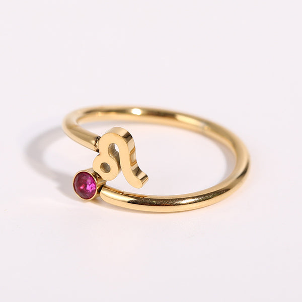 Zodiac Sign Birthstone Ring