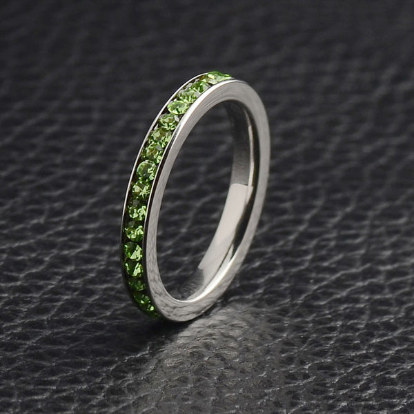 Custom Birthstone Pave Stacking Ring