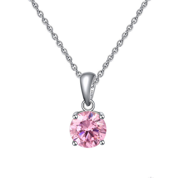 Four-Prong Birthstone Pendant Necklace