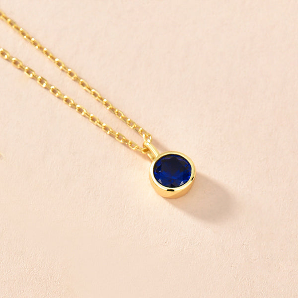 Single Birthstone Pendant Necklace