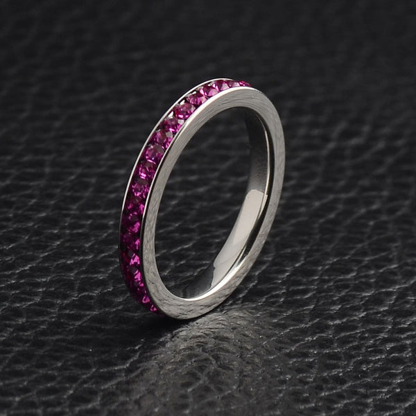 Custom Birthstone Pave Stacking Ring