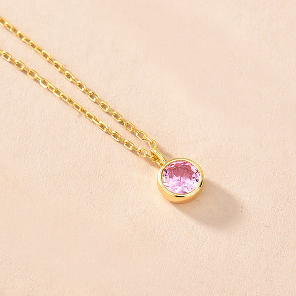 Single Birthstone Pendant Necklace